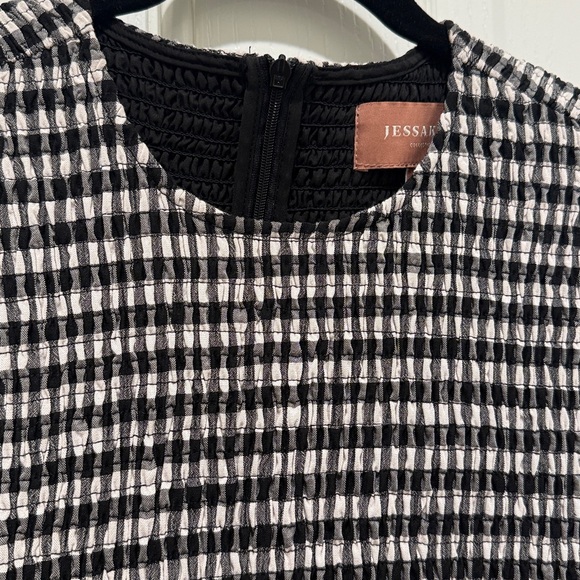 JessaKae Black and White Gingham Long Sleeve Dress - Picture 3 of 5